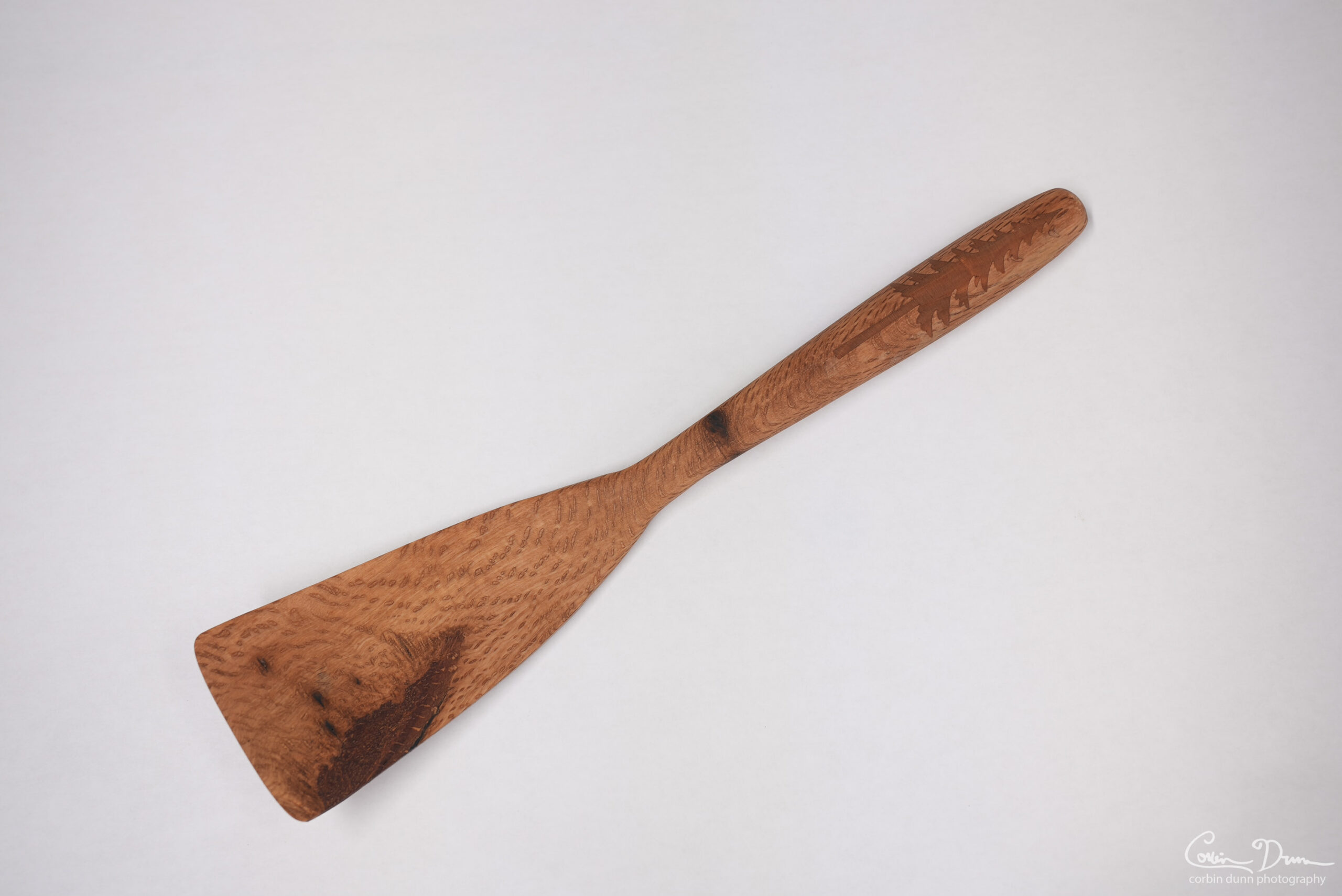 Wok Spatula with Tree Inlay - Oak with Cherry - Image 4