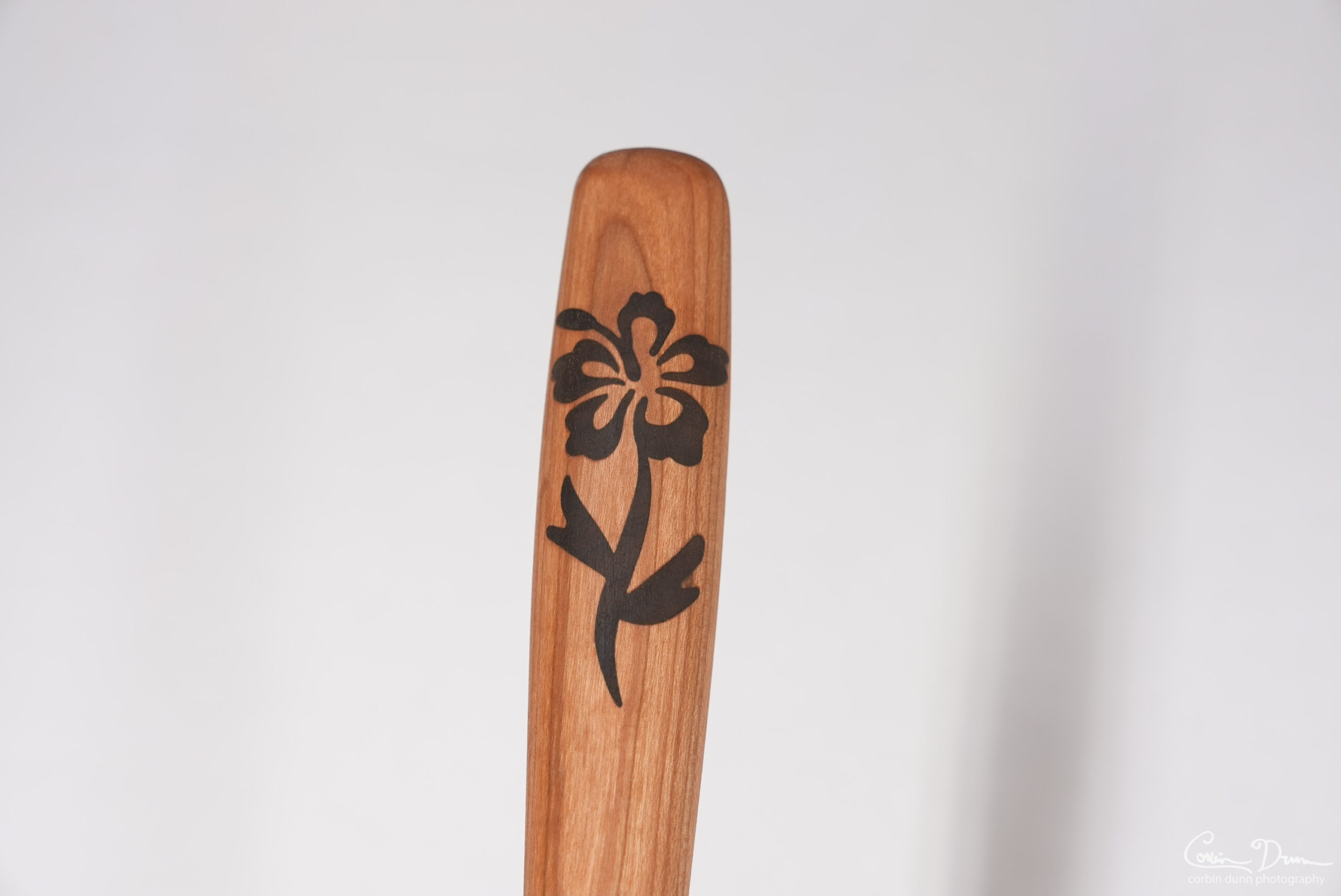 Spatula with Hibiscus Inlay - Cherry and Walnut - Image 4