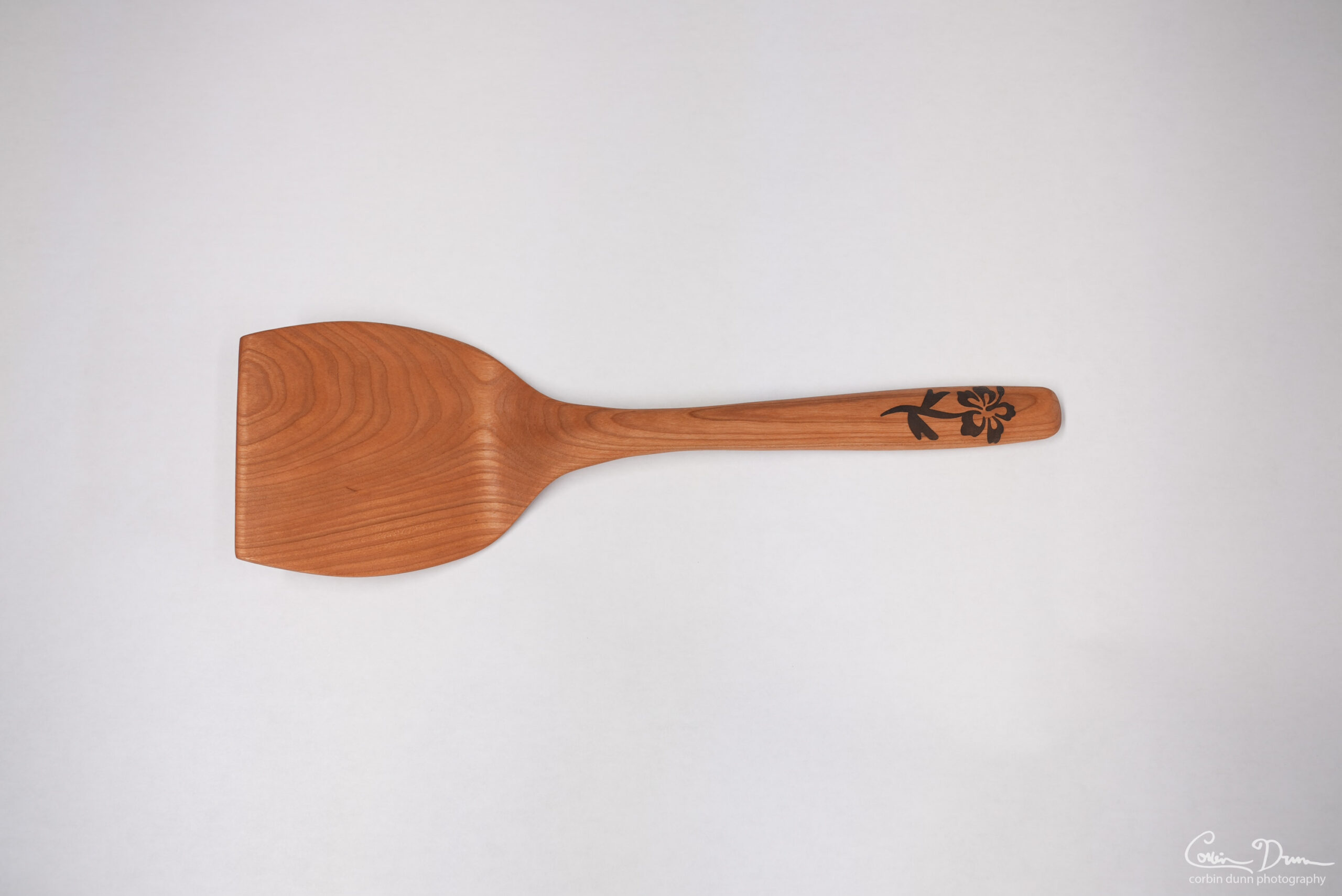 Spatula with Hibiscus Inlay - Cherry and Walnut - Image 5
