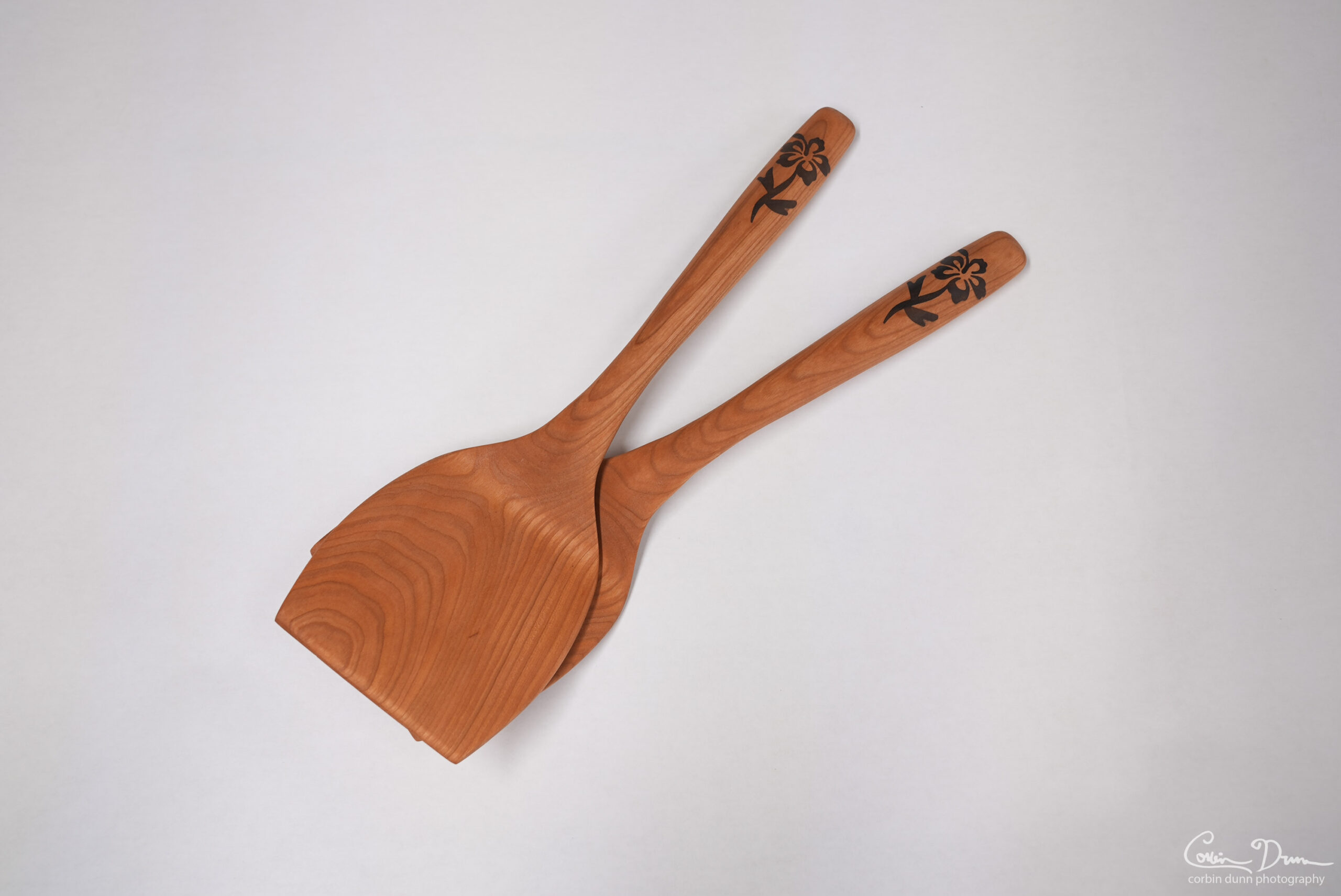 Spatula with Hibiscus Inlay - Cherry and Walnut - Image 9