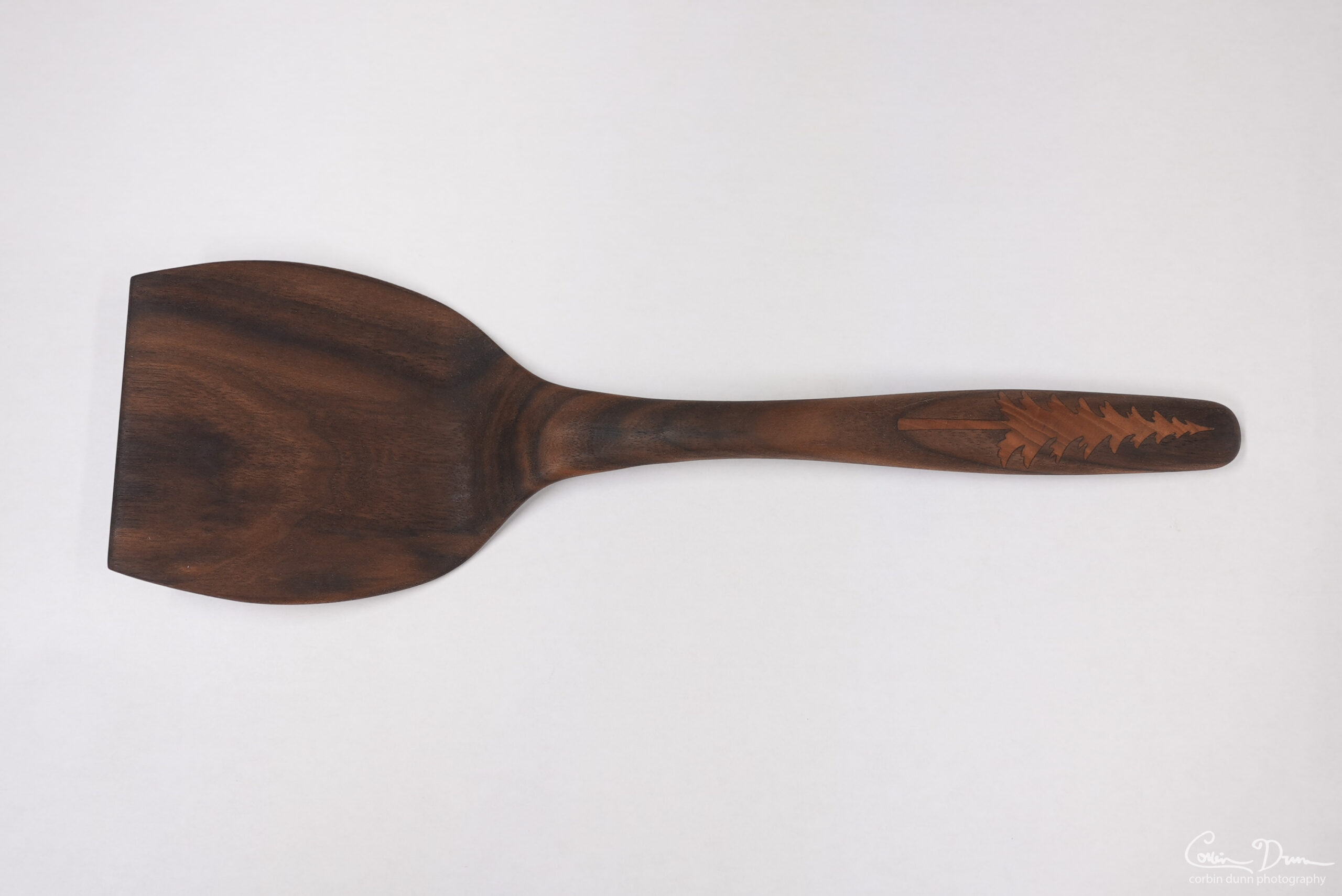 Spatula with Tree Inlay - Walnut with Cherry Inlay - Image 4