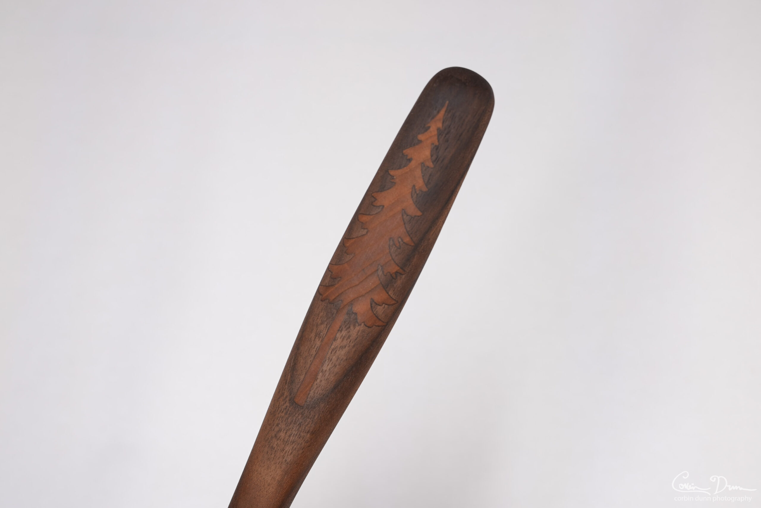 Spatula with Tree Inlay - Walnut with Cherry Inlay - Image 2