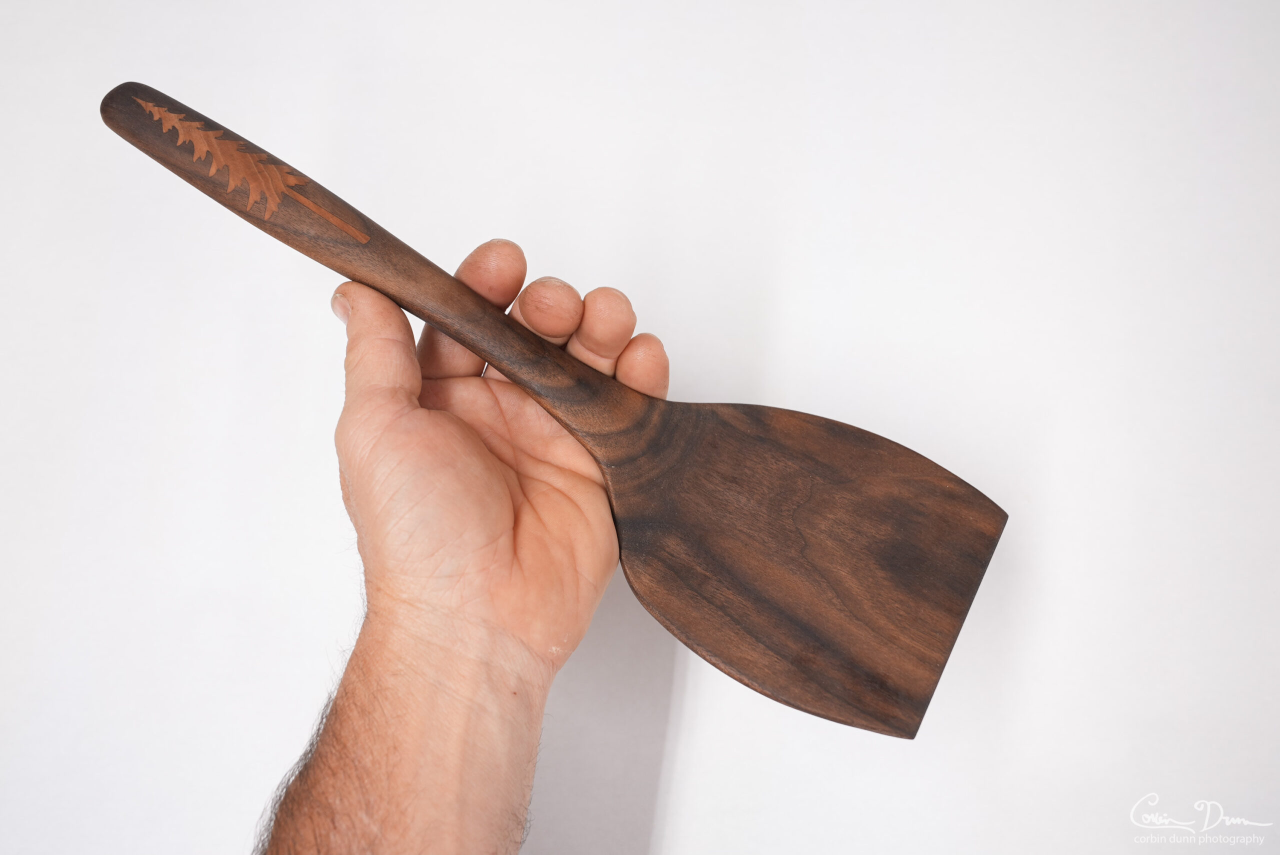 Spatula with Tree Inlay - Walnut with Cherry Inlay - Image 5
