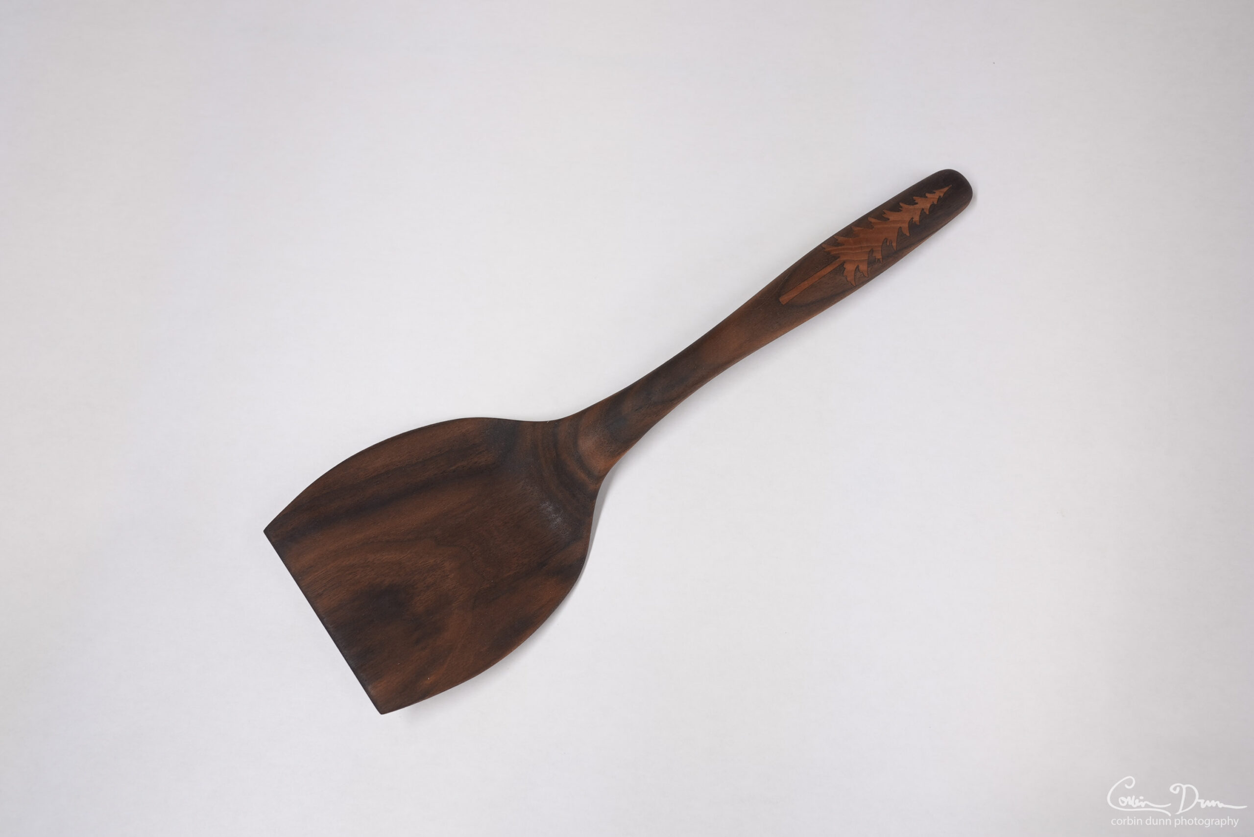 Spatula with Tree Inlay - Walnut with Cherry Inlay