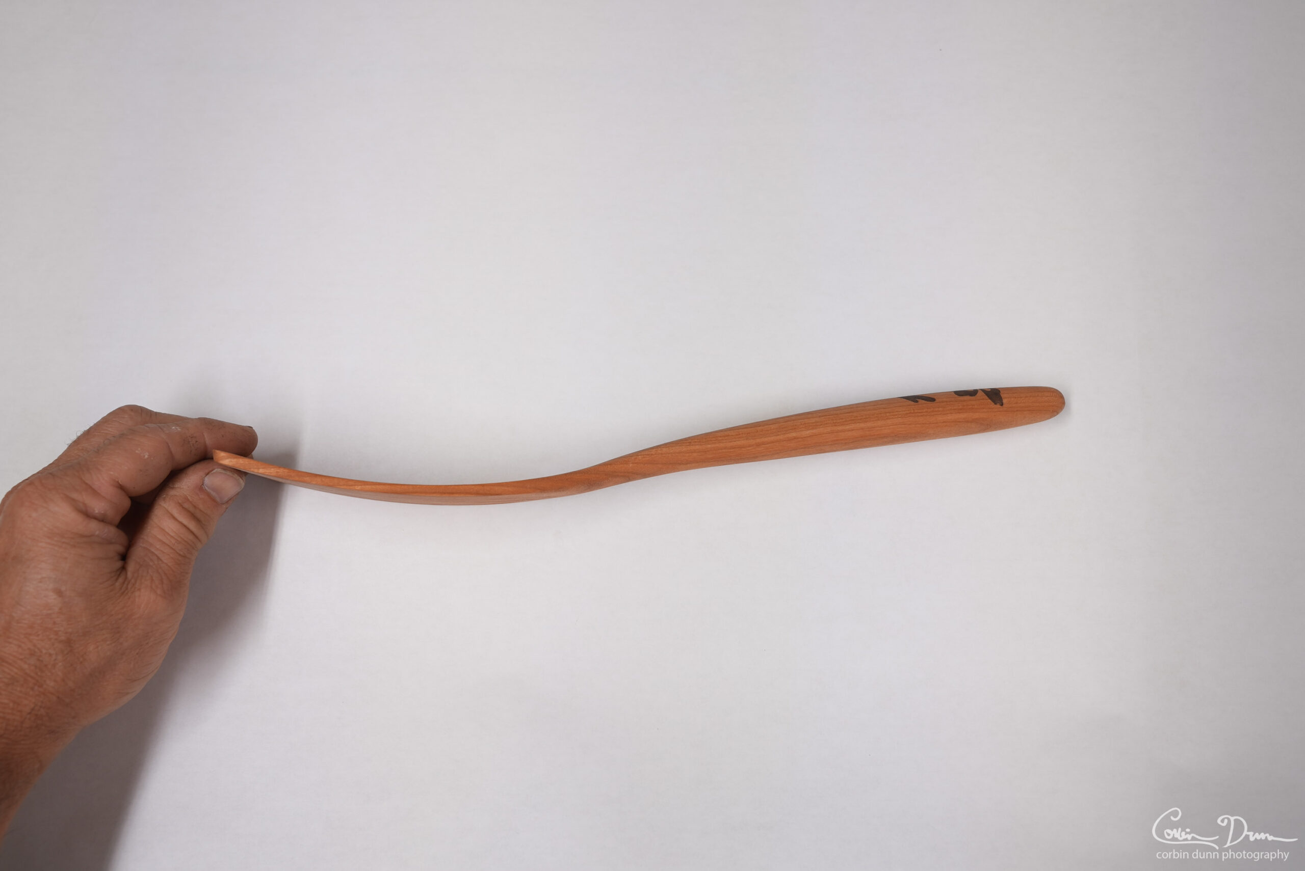 Wok Spatula with Hibiscus Inlay - Cherry and Walnut - Image 6