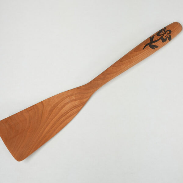 Wok Spatula with Hibiscus Inlay - Cherry and Walnut
