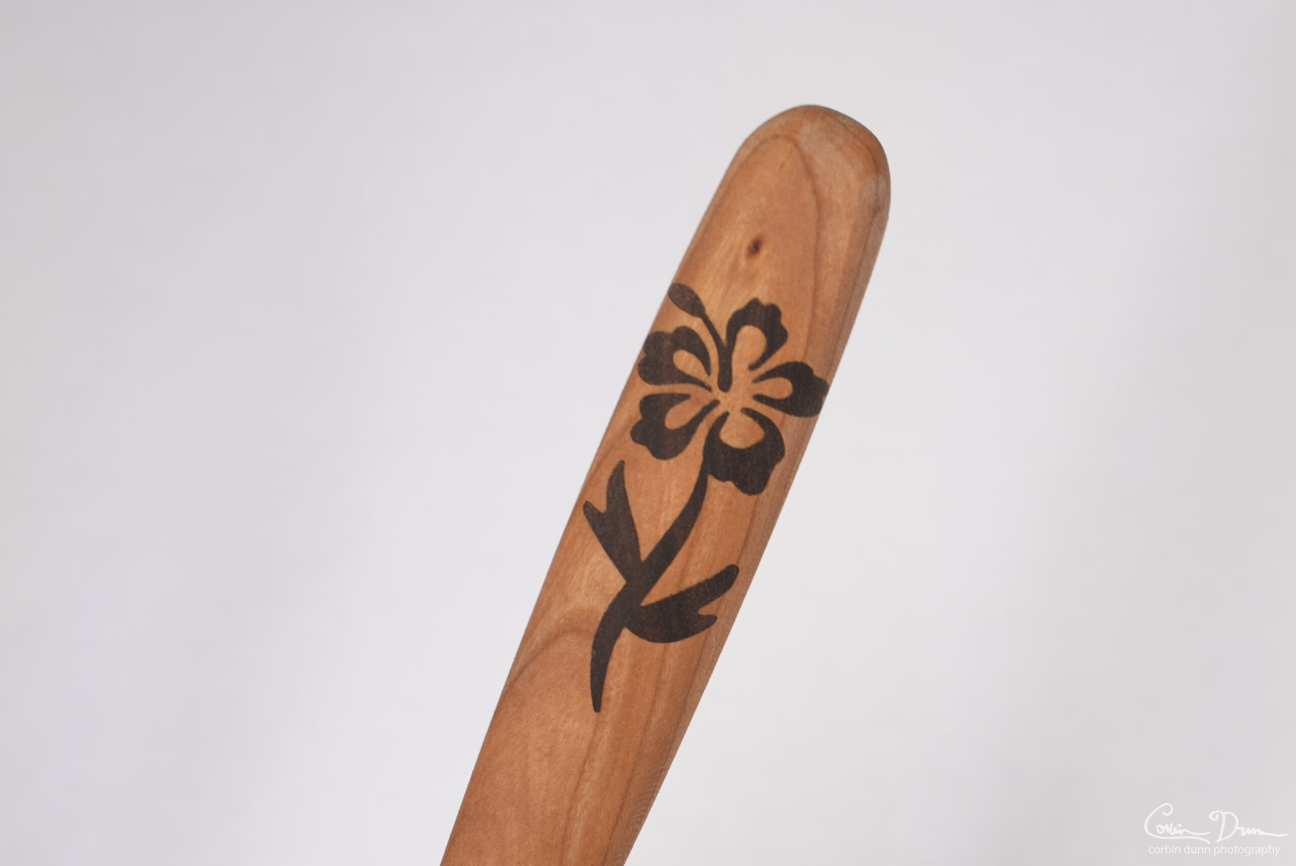 Fork with Hibiscus Inlay - Cherry with Walnut - Image 4