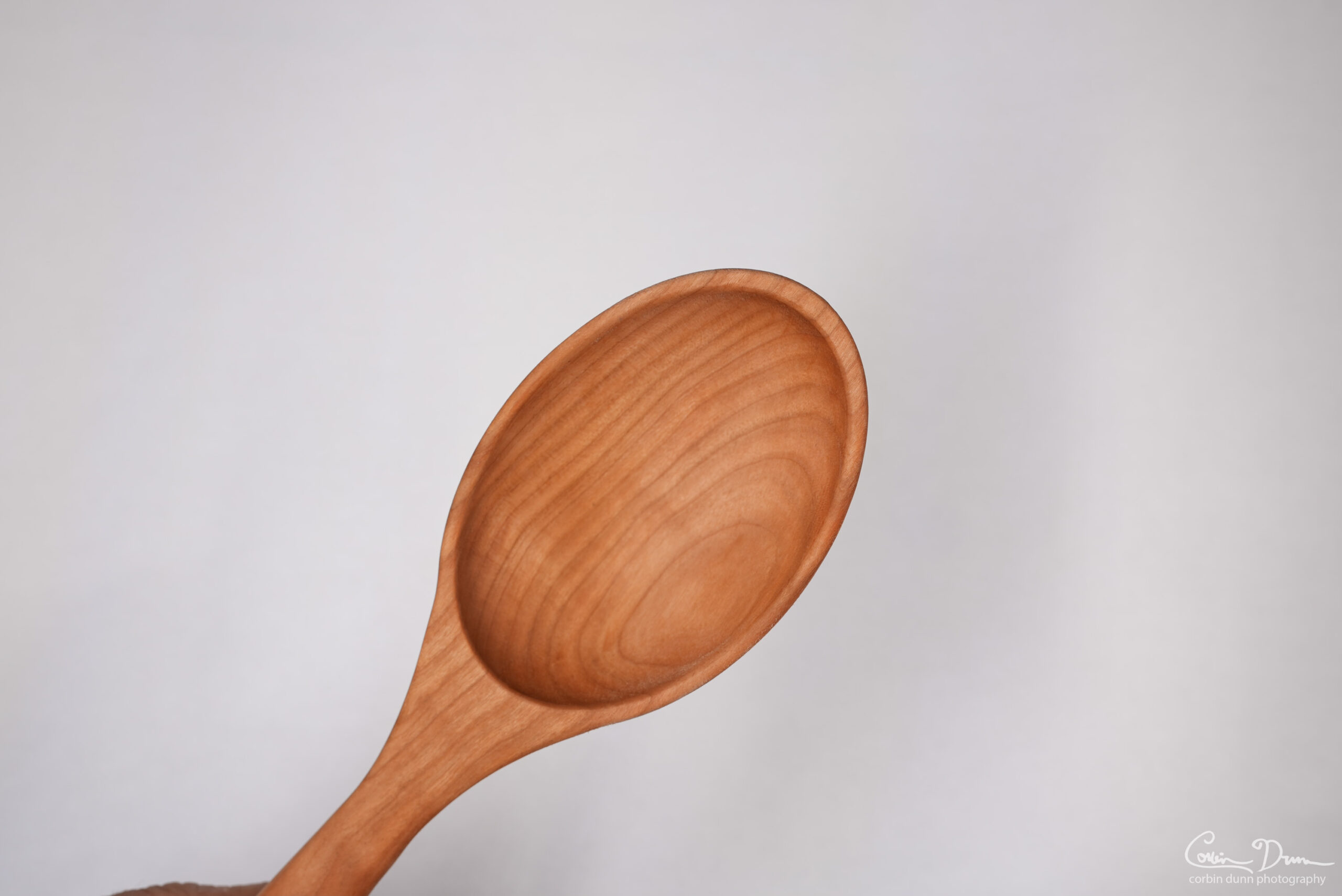 Spoon with Hibiscus Inlay - Cherry with Walnut - Image 6