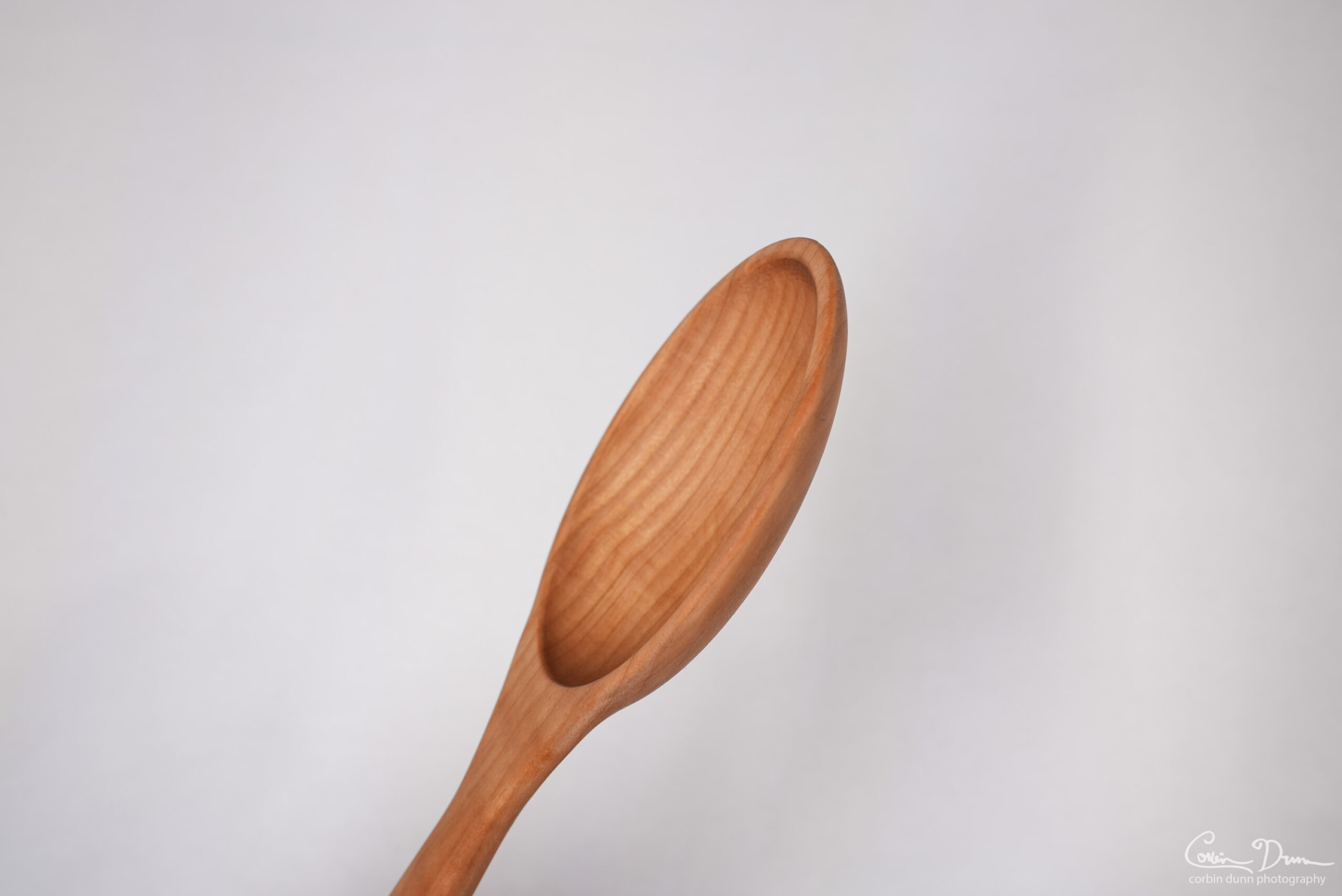 Spoon with Hibiscus Inlay - Cherry with Walnut - Image 3