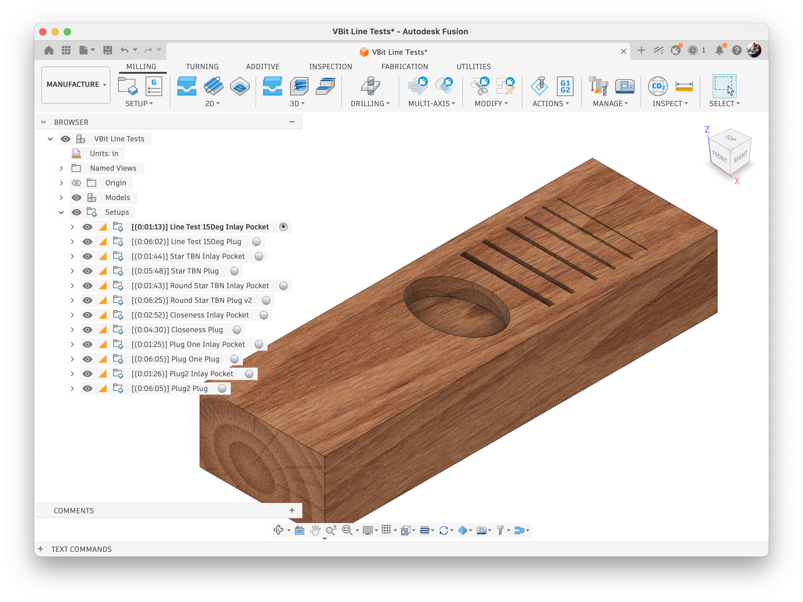 VCarve Inlay Line Test File - Autodesk Fusion CAD / CAM - Image 3